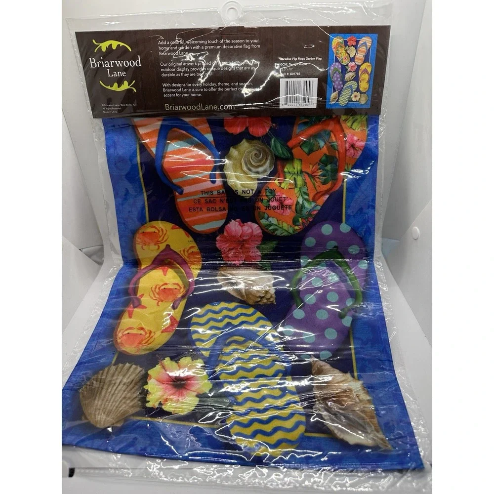Briarwood Lane Paradise Flip Flops‎ Garden Flag 12.5x18 Summer Beach New